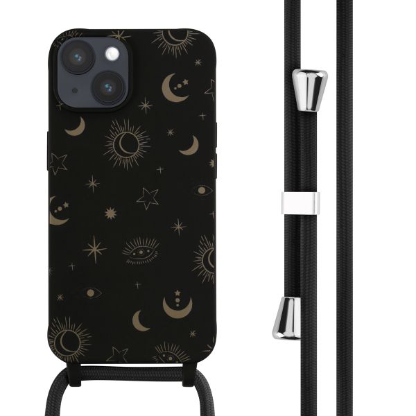 imoshion Coque design en silicone avec cordon iPhone 14 - Sky Black