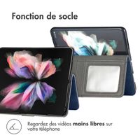 imoshion Étui de téléphone portefeuille Luxe Samsung Galaxy Z Fold 4 - Bleu foncé