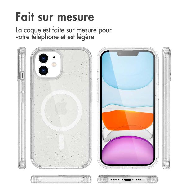imoshion Coque Pailletée avec MagSafe Apple iPhone 12 (Pro) - Paillettes Transparent