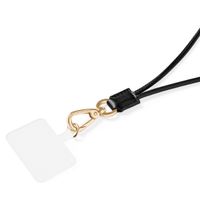 iDeal of Sweden Vegan Leather Phone Strap - Cordon de téléphone universel réglable - Noir