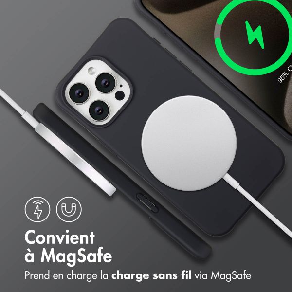 imoshion Coque arrière Color avec cordon amovible et MagSafe Apple iPhone 15 Pro Max - Noir