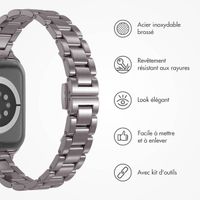 Selencia Bracelet à maillons fin en acier Apple Watch Series 1 t/m 9 / SE (38/40/41 mm) | Series 10 / 11 (42 mm) - Argent