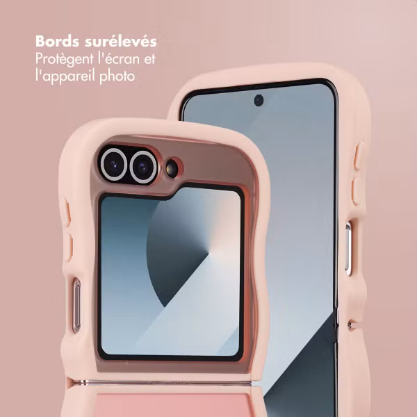Selencia Coque arrière Wavy avec MagSafe Samsung Galaxy Z Flip 6 - Soft Pink