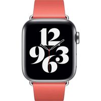 Apple Bracelet Leather Band Modern Buckle Apple Watch Series 1 t/m 9 / SE (38/40/41 mm) | Series 10 / 11 (42 mm) - Taille L - Pink Citrus
