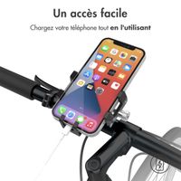 Accezz Support de téléphone pour vélo - Réglable - Universel - Aluminium - Noir