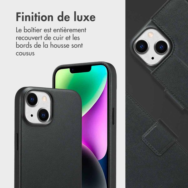 Accezz Étui de télephone portefeuille en cuir 2-en-1 avec MagSafe Apple iPhone 14 - Onyx Black