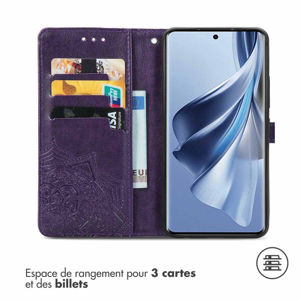 imoshion Etui de téléphone portefeuille Mandala Oppo Reno 10 / 10 Pro - Violet