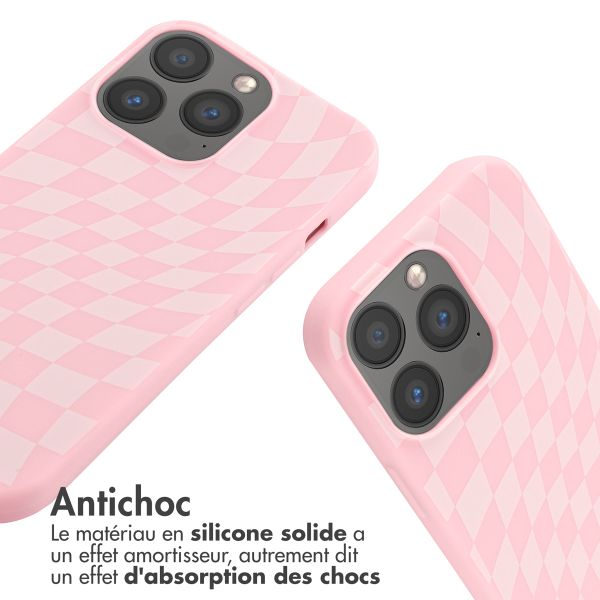 imoshion Coque design en silicone avec cordon Apple iPhone 13 Pro - Retro Pink