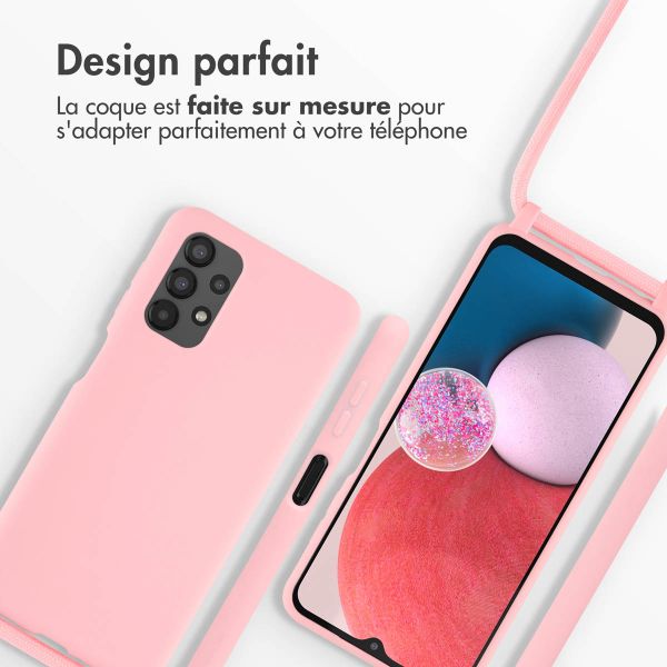 imoshion Coque en silicone avec cordon Samsung Galaxy A13 (4G) - Rose