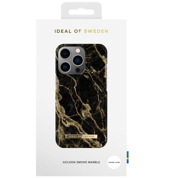 iDeal of Sweden Coque Fashion iPhone 13 Pro - Golden Smoke Marble