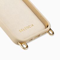 Selencia Coque arrière Rivièra avec MagSafe avec crochets amovibles Apple iPhone 15 - Milky Latte