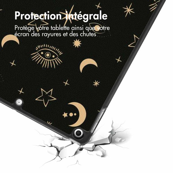 imoshion Coque tablette Design Trifold iPad 9 (2021) 10.2 pouces / iPad 8 (2020) 10.2 pouces / iPad 7 (2019) 10.2 pouces - Stars Sky