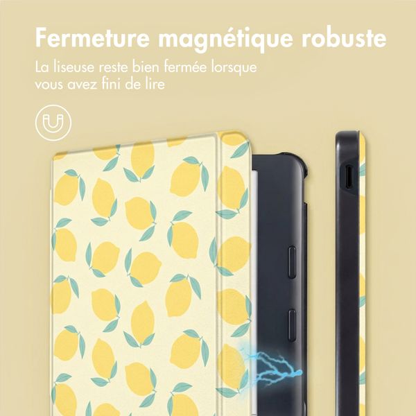 imoshion Design Slim Hard Sleepcover avec support Kobo Libra Colour - Citrus Dream