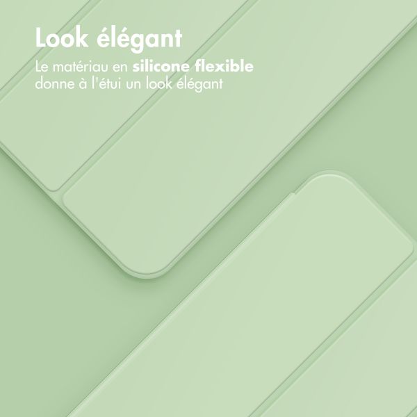 Accezz Coque tablette portefeuille Smart Silicone Samsung Galaxy Tab A9 Plus - Vert clair