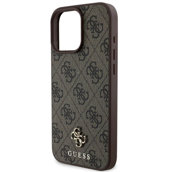 Guess Coque 4G Metal Logo MagSafe iPhone 16 Pro - Brun