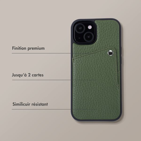 Selencia Coque Riva avec porte-cartes Apple iPhone 14 / 13 - Sage Green
