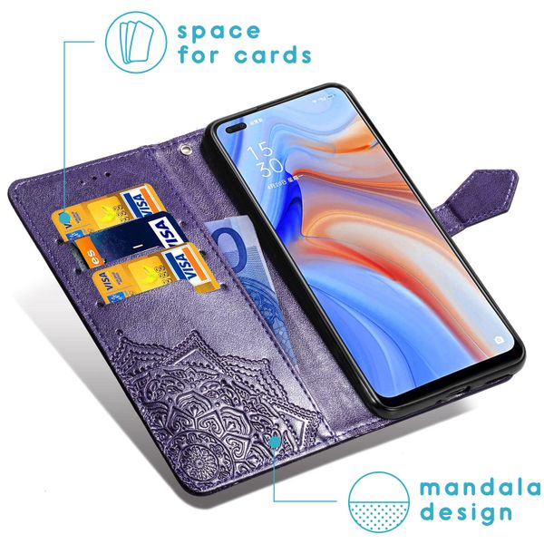 imoshion Etui de téléphone portefeuille Mandala Oppo Reno4 5G - Violet