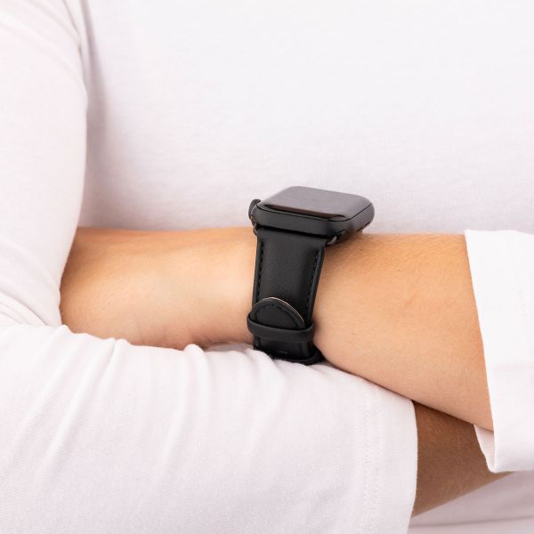 imoshion Bracelet Classic en cuir Apple Watch Series 1 t/m 9 / SE (38/40/41 mm) | Series 10 / 11 (42 mm) - Noir