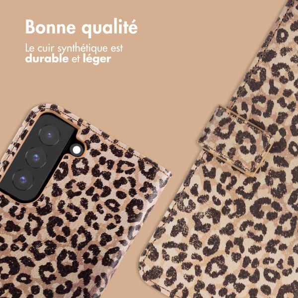 imoshion Étui de téléphone portefeuille Design Samsung Galaxy S22 - Leopard Mood