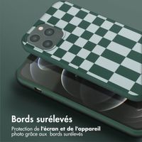 Selencia Coque design en silicone avec cordon amovible Apple iPhone 12 Pro Max - Irregular Check Green