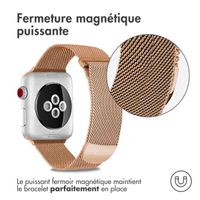 imoshion Bracelet magnétique milanais Apple Watch Series 1 - 11 / SE / Ultra (44/45/46/49 mm) - Taille S - Rose Doré