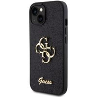 Guess Coque 4G Metal Logo Glitter Apple iPhone 15 - Noir