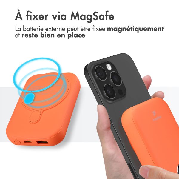 imoshion Batterie externe MagSafe - 10.000 mAh - Batterie externe sans fil - Abricot Crush Orange