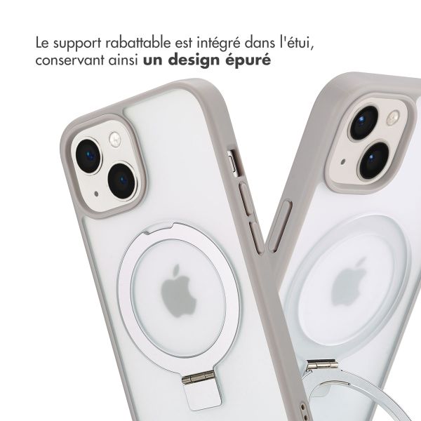 Accezz Coque Ring Stand avec MagSafe iPhone 15 - Grey