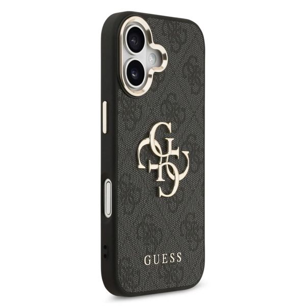 Guess Coque 4G Metal Logo Backcover Apple iPhone 17 - Gold Edge - Black