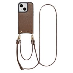 Selencia Coque de télephone Nova avec cordon et porte-cartes Apple iPhone 15 - Mocha Brown