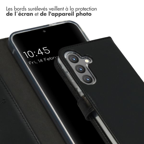 Selencia Étui portefeuille en cuir véritable Samsung Galaxy S24 - Noir