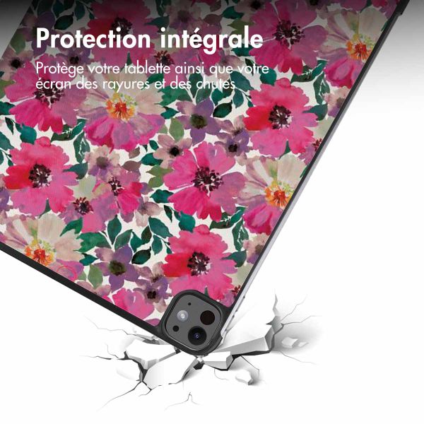 imoshion Coque tablette Design iPad Pro 13 (2024) M4 - Floral Watercolor