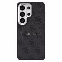 Guess Coque arrière en cuir 4G avec MagSafe Samsung Galaxy S26 Ultra - Gold Edge - Black