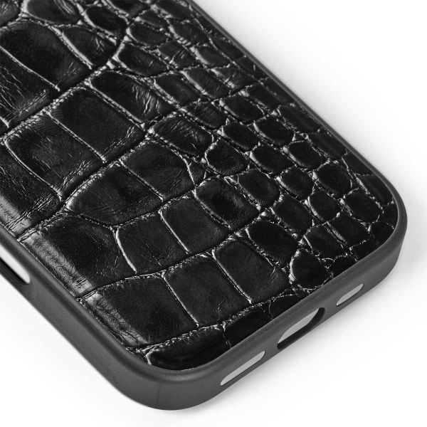 iDeal of Sweden Coque Vegan Leather Apple iPhone 16 Pro - Black Croco