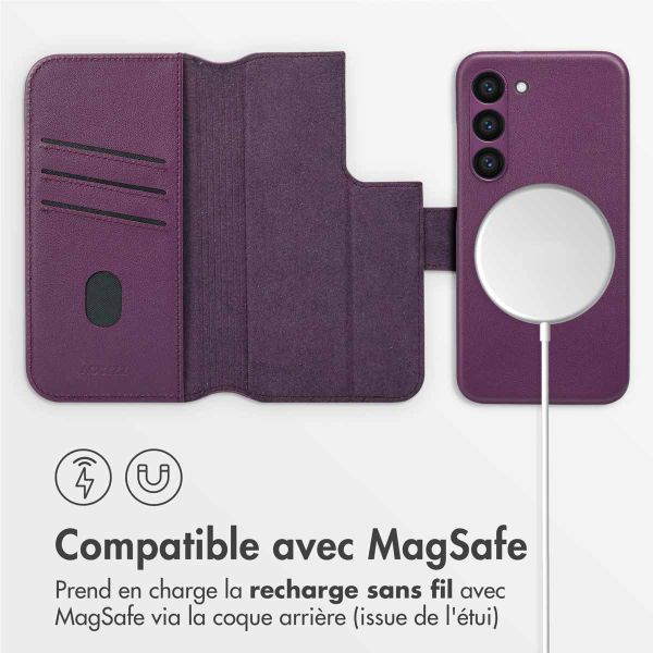 Accezz Étui de télephone portefeuille en cuir 2-en-1 avec MagSafe Samsung Galaxy S23 - Heath Purple