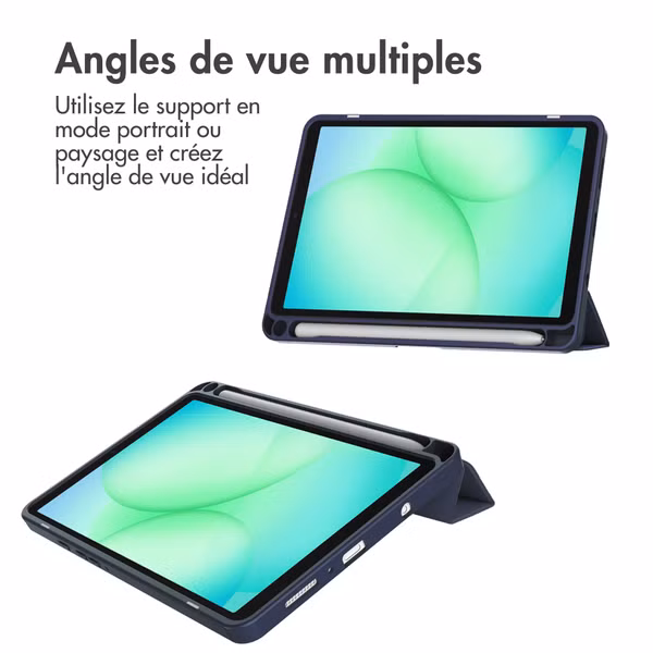 imoshion Coque tablette rigide Trifold Samsung Galaxy Tab A11 / A9 8.7 pouces - Bleu foncé