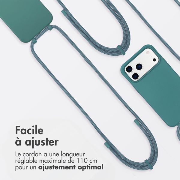 imoshion Coque arrière Color avec cordon amovible et MagSafe Apple iPhone 17 Pro - Vert foncé
