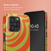 Selencia Coque arrière Vivid avec MagSafe Apple iPhone 15 Pro - Wavy Swirl Orange Fern