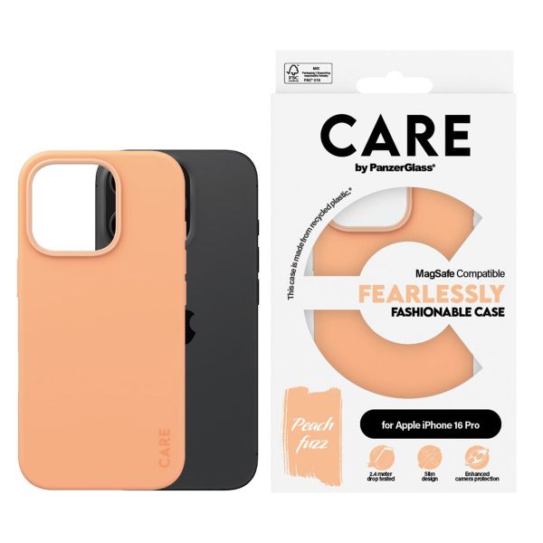 CARE by PanzerGlass Coque Fashion MagSafe iPhone 16 Pro - Peachy