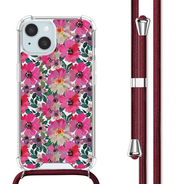 imoshion Coque Design avec cordon Apple iPhone 15 - Flower Water