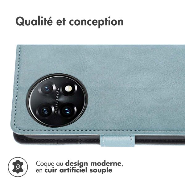 imoshion Étui de téléphone portefeuille Luxe OnePlus 11 - Bleu clair