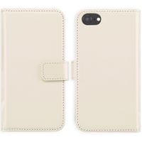 Selencia Étui de téléphone portefeuille en cuir véritable voor iPhone SE (2022 / 2020) / 8 / 7 / 6(s) - Greige