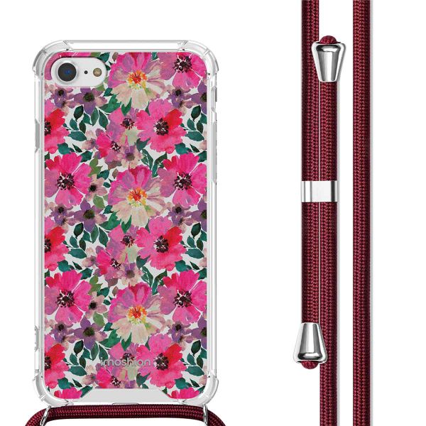imoshion Coque Design avec cordon Apple iPhone SE (2022 / 2020) / 8 / 7 - Flower Water