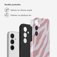 Selencia Coque arrière Vivid Samsung Galaxy A35 - Colorful Zebra Old Pink