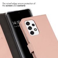 Selencia Étui de téléphone portefeuille en cuir véritable Samsung Galaxy A53 - Dusty Pink