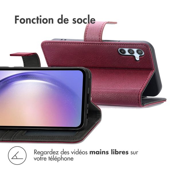 imoshion Étui de téléphone portefeuille Luxe Samsung Galaxy A54 (5G) - Bordeaux