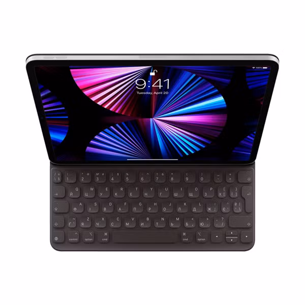 Apple Smart Folio Keyboard Apple iPad Air 11 pouces (2025) M3 / (2024) M2 / Air 5 (2022) / Air 4 (2020) / Pro 11 (2018/2020/2021/2022) - UKRAINIEN - Noir
