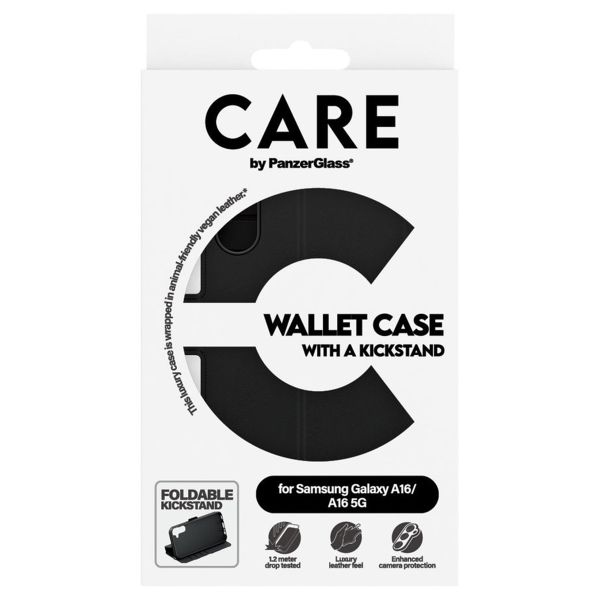 CARE by PanzerGlass Feature Wallet Case w. Kickstand avec MagSafe Samsung Galaxy A16 - Noir