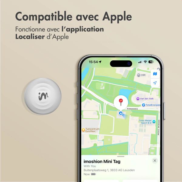 imoshion Mini Tag - Tracker GPS pour iOS - 2 pack - Noir