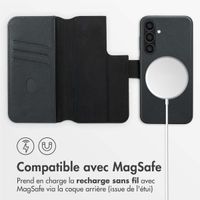 Accezz Étui de télephone portefeuille en cuir 2-en-1 avec MagSafe Samsung Galaxy S23 FE - Onyx Black
